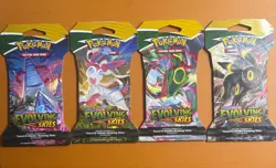 Pokemon TCG Sword & Shield Evolving Skies Sleeved Booster Pack (LOT OF 4) - Image 1