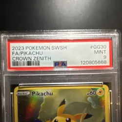 Pokemon 2023 Pikachu GG30/GG70 Crown Zenith Holo Ultra Rare PSA 9 - Image 2