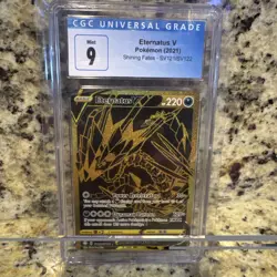 2021 POKEMON SWORD & SHIELD SHINING FATES #SV121 FULL ART/ETERNATUS V CGC 9 Mint - Image 1