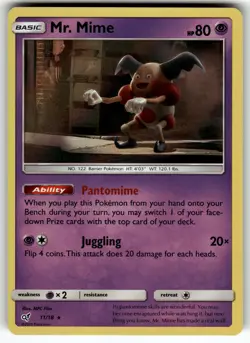 Mr. Mime 11/18 Detective Pikachu NM- Pokemon Card TCG - Image 1
