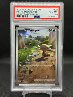 2025 Pokemon Phantasmal Flames Paldean Wooper Illustration Rare #102/094 PSA 10 - Image 1