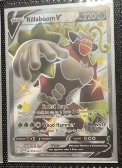 Pokemon TCG Rillaboom V Shining Fates SV105/SV122 Holo Shiny Holo Rare - Image 1
