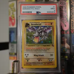 1999 Pokemon Fossil Aerodactyl Holo # 1/62 PSA 9 - Image 3