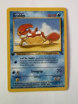 Krabby 1ST EDITION 51/62 Fossil 1999 Regular MINT CONDITION Pokemon TCG - Image 1