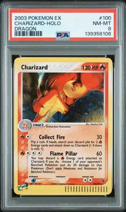 2003 POKEMON EX DRAGON #100 CHARIZARD-HOLO PSA 8 - Image 1