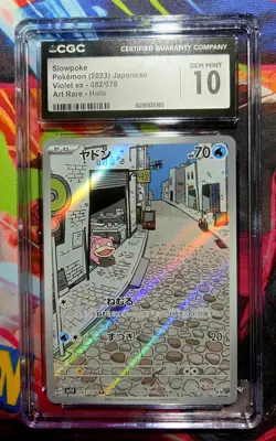 CGC 10 Slowpoke 082/078 Art Rare Holo - SV1V: Violet ex (Japanese) Pokemon TCG - Image 1