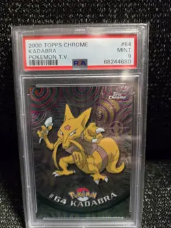 PSA 9 2000 Pokemon Game Topps Chrome Kadabra TV Rare Base Series 1 MINT GEM - Image 1