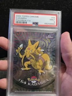 PSA 9 2000 Pokemon Game Topps Chrome Kadabra TV Rare Base Series 1 MINT GEM - Image 3