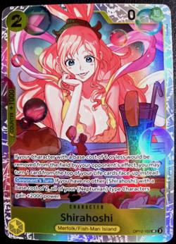 Shirahoshi OP12-102 SR ONE PIECE Tcg Card Game NM YELLOW - Image 1