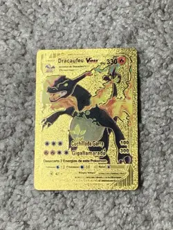 Charizard (Dracaufeu) VMax HP330 Rare French Gold Accent Foil Fan Art Cards - Image 1