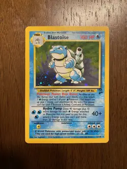 Pokemon TCG Blastoise Base Set 2 Holo Unlimited Rare Card 2/102 - Image 1