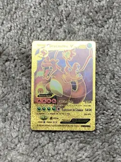 Charizard (Dracaufeu) V HP522 Rare French Gold Accent Foil Fan Art Cards - Image 2