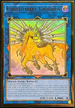 Yu-Gi-Oh! - Knightmare Unicorn - (MGED-EN034) Off Centered, 1st Edition, PGR, NM - Image 1