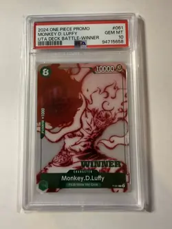 PSA 10 MONKEY D. LUFFY 061 2024 ONE PIECE PROMOS | UTA DECK BATTLE-WINNER - Image 1