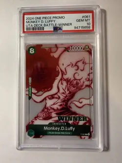 PSA 10 MONKEY D. LUFFY 061 2024 ONE PIECE PROMOS | UTA DECK BATTLE-WINNER - Image 3