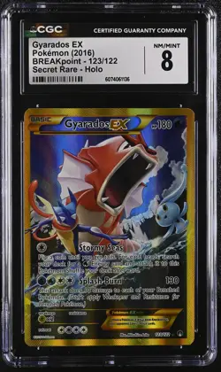 CGC 8 Gyarados EX 2016 BREAKpoint 123/122 Secret Rare Holo Pokemon Card - Image 1