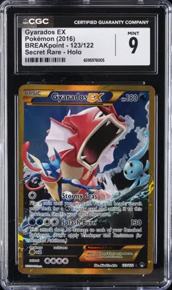 2016 POKEMON BREAKPOINT - SECRET RARE - HOLO #123/122 GYARADOS EX CGC 9 - Image 1