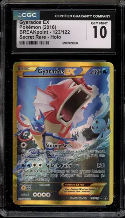 Pokemon Gyarados EX XY Breakpoint Secret Rare Full Art #123 CGC 10 Gem Mint - Image 1