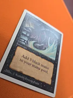 ⚫⚫⚫ 1993 MAGIC The Gathering DARK RITUAL UNLIMITED HEAVY PLAYED ⚫⚫⚫2 - Image 3
