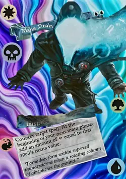 unose-2581 mana drain Foil Custom sticker on bulk MTG Commander - Image 1