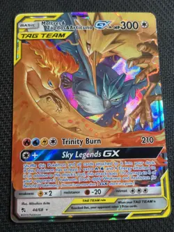 2019 Moltres & Zapdos & Articuno GX 44/68 Hidden Fates Holo Tag Team Pokemon NM - Image 1