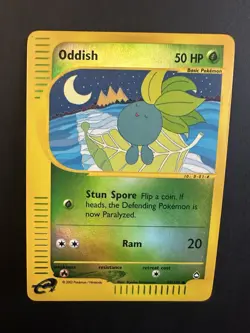 Pokemon TCG Aquapolis Oddish Reverse Holo 97/147 Moderately Played - Image 1