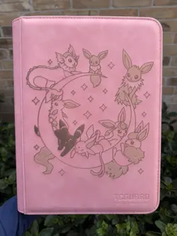 2x pokemon Laser Engraved 9 Pocket Eeveelution & Pikachu Binder Made To Order - Image 1