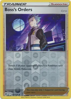 BOSS'S ORDERS 132/172 BRILLIANT STARS POKEMON (REVERSE HOLO, NM) - Image 1