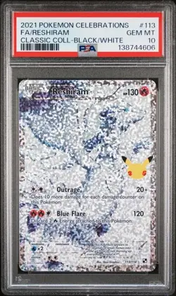 2021 Pokemon Celebrations Reshiram 113/114 PSA 10 - Image 1