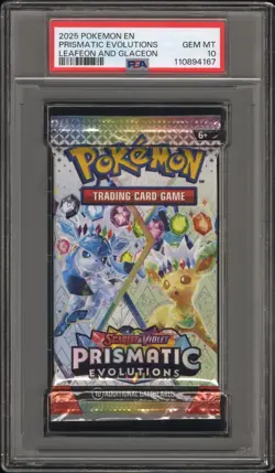Pokemon S&V Prismatic Evolutions Leafeon & Glaceon Booster Pack PSA 10 Gem Mint - Image 1