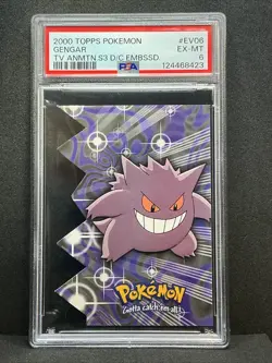 Die Cut GENGAR #EV06 2000 Topps Pokemon TV Animation S3 Embossed PSA 6 LOW POP - Image 1