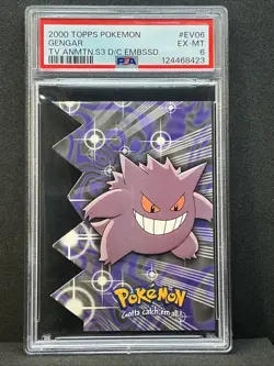 Die Cut GENGAR #EV06 2000 Topps Pokemon TV Animation S3 Embossed PSA 6 LOW POP - Image 2