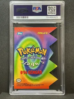 Die Cut GENGAR #EV06 2000 Topps Pokemon TV Animation S3 Embossed PSA 6 LOW POP - Image 5