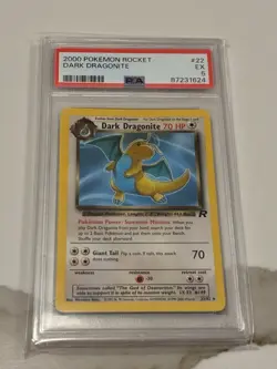 2000 Pokemon Rocket Dark Dragonite #22 PSA 5 - Image 2