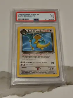 2000 Pokemon Rocket Dark Dragonite #22 PSA 5 - Image 3