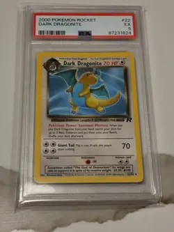 2000 Pokemon Rocket Dark Dragonite #22 PSA 5 - Image 4