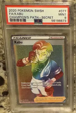 Pokemon Kabu 077/073 PSA 9 2020 SWSH Champion's Path PSA 9 Rainbow - Image 1