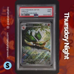 2024 POKEMON SURGING SPARKS #206/191 VIBRAVA ILLUSTRATION RARE PSA 9 - Image 1
