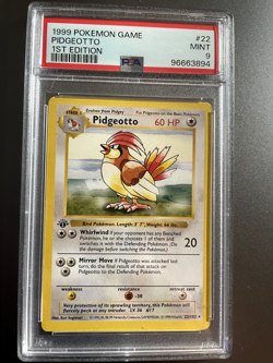 1999 POKEMON BASE SET 1ST EDITION #22 PIDGEOTTO PSA 9 - Image 1