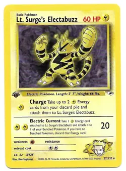 Pokemon 1st Edition Lt. Surge's Electabuzz 27/132 Gym Heroes Rare LP Vintage - Image 1