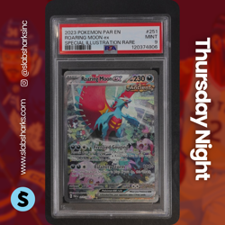 2023 POKEMON SV PARADOX RIFT #251/182 ROARING MOON EX SIR PSA 9 - Image 1
