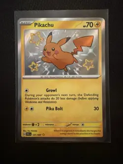Shiny Pikachu 131/091 SV: Paldean Fates Holo NM Pack Fresh Pokemon TCG - Image 1