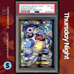 2016 POKEMON XY PROMO #XY122 BLASTOISE EX FULL ART PSA 7 - Image 1