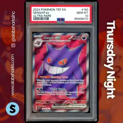 2024 POKEMON TEMPORAL FORCES #193/162 GENGAR EX FULL ART ULTRA RARE PSA 10 - Image 1