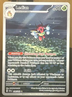 Pokemon TCG Ledian 144/142 Sv07: Stellar Crown Illustration Rare Holo Card - Image 1