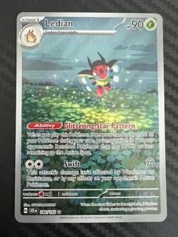 Pokemon TCG Ledian Illustration Rare Card 144/142 Sv07 Stellar Crown NM - Image 1