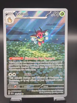 Pokemon TCG Ledian Illustration Rare Card 144/142 Sv07 Stellar Crown - Image 1