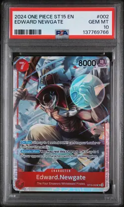 2024 ONE PIECE STARTER DECK ST15-RED EDWARD NEWGATE #002 PSA GEM MINT 10 - Image 1