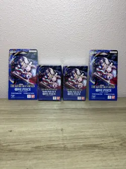 One Piece TCG Double Pack Set 9 The Azure Seas Seven SEALED! Lot of 2 + 2 Packs - Image 1
