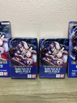 One Piece TCG Double Pack Set 9 The Azure Seas Seven SEALED! Lot of 2 + 2 Packs - Image 3